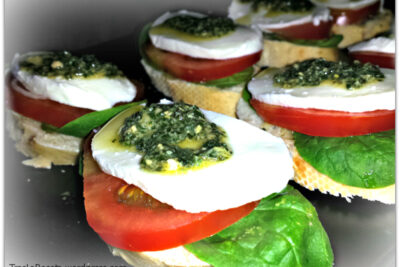 Ensalada caprese con pesto casero