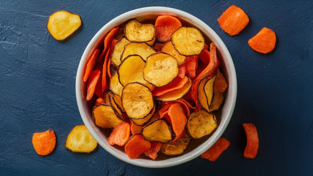 Chips de cáscaras de papa y zanahoria.